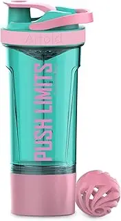 Artoid Mode Inspirational Fitness Workout Sports Protein Shaker Bottle 24-Ounce, Dual Mixing Technology with Shaker Balls & Mixing Grids Included, Twist and Lock Protein Box Storage Included