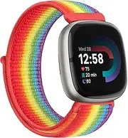 AVOD Nylon Bands Compatible with Fitbit Versa 4/Sense 2/Versa 3/Fitbit Sense, Soft Breathable Sport Adjustable Replacement Strap Women Man Wristband Accessories