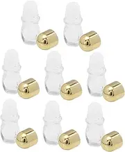Baluue 8pcs Roller Oil Bottle Dropper Bottle Travel Refillable Small Bottles Oil Lip Gloss Containers Bottles Empty Clear Scent Golden Glass