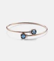 [Pomellato] Pomellato Nudo 18kt gold bangle with topazes and diamonds S silver
