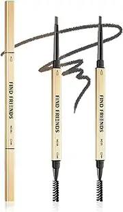 TORMEN 2PCS Micro Brow Pencil, Waterproof,Fine, Dual-Ended with Retractable Tip and Spoolie Brush Creates a soft brow contour Natural Finish for everyday or special occasions (Gray & Light Coffee)
