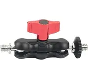 Magic Arm Mount Bracket Adapter Tripod Holder 1/4 Inch Screw with Dual Ball Head for Hero 13 and Hero All Series Sport Action Camera (Red,knob L71mm)