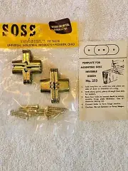 2 NEW SOSS 203 Concealed Hinges in bag Brass for 3/4" thick for wood or metal