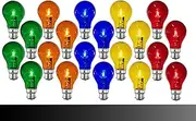 20 x Coloured Fairground Bayonet Party Light Globes Bulbs Lamps 18W 240V B22