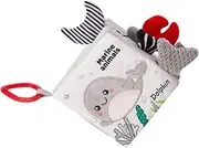 KOMBIUDA Tear-Resistant Cloth Book High Contrast Animals Toy for Toddlers Early Educational Sensory Book Safe Lightweight Design for Newborns Year