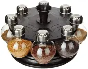 Upright Revolving Plastic Spice Rack, Round - 8 Pieces