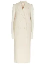 Sportmax Doerma Ivory Double-breasted Cotton Coat - 10 10