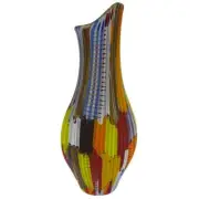 GlassOfVenice Tessuto Murano Glass Millefiori Vase - Large