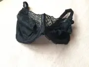 Panache 36M (J) Black Andorra Full Underwire Cup Lace Bra Style 5675 NWOT