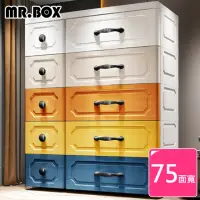 在飛比找momo購物網優惠-【Mr.Box】75大面寬-雙排歐式5層收納櫃(三色可選)