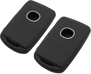 Silicone Key Fob Cover Fit for Mazda 3 6 CX-3 CX-30 CX-5 CX-50 CX-9 CX-90 MX-30 EV 3 Sport MX-5 Miata 3 4 Button Keys on Side | Car Accessories | Remote Key Protection Case - Black & Black