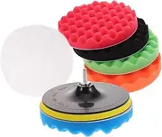FUNOMOCYA 7pcs Car Polishing Kit with Wave Sponge Wheels Self Adhesive Balls for Efficient Waxing Buffing Cleaning Versatile for All Car Models Brands