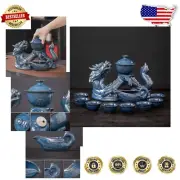 Gradient Ceramic Teapot Set with 8 Cups - Elegant Semi-Automatic Tea Experience