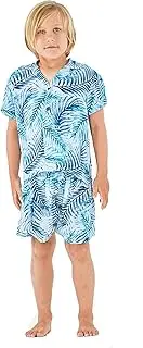 [Hawaii Hangover] Boy Aloha Luau Shirt Cabana Set in Simply Blue Palms