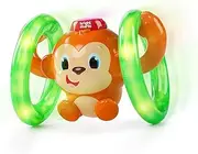 Bright Starts Roll & Glow Monkey Crawling Baby Toy with Lights and Sounds, Tummy Time Toy, 6 Months and up
