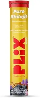 PLIX - THE PLANT FIX 500mg Shilajit Effervescent - 15 Tablets (Pack of 1) | With Saffron & Safed Musli For Vitality | 100% Vegan | Orange Flavored | For Men