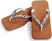 Hajime(一歩) [One Step] [Hajime] Geta Clogs, Soft and Water Resistant, Made of Sponge, 10.6 inches (27 cm), BR/Leopard x White, Leopard x White (Leopard x White/27), Leopard × White, 27.0 cm