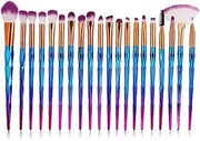 TAVVKE 20pcs Makeup Brush Set, Premium Synthetic Kabuki Foundation Brushes, Shading Brushes, Eyebrow Brushes, Face Blender Brushes, Makeup Brush Kit (Purple)