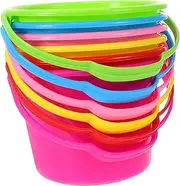 6Pcs Portable Beach Buckets for Sand Pails with Handles Lightweight Water Storage Buckets for Sand Play Summer Activities