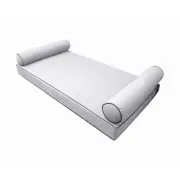 |SLIPCOVER ONLY|S5 Daybed Mattress Bolster Covers Contrast Pipe Trim Crib AD105