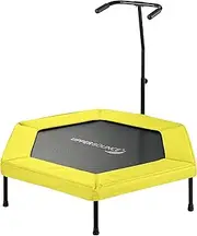 Upper Bounce Hexagonal Fitness Mini Trampoline with Adjustable Hand Rail & Bungee Cord Suspension