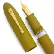 Lotus Shikhar Piston Fountain Pen - Matte Olive Green Ebonite, JoWo 6 Nibs (New)