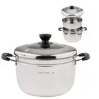 2 Tier Stainless Steel Steamer Pot Cookware Pot & Pan/Saucepan Cooking Set wi...