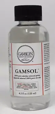 Gamblin Gamsol Odorless Mineral Spirits Bottle 4.2 oz Bottle is Imperfect