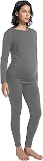[Gowjog] Long Maternity Two-Piece Pyjamas Long Sleeve Maternity Fashion Winter Maternity Pyjamas/Nightwear Set for Pregnancy Two Piece Pregnancy Clothing