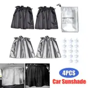 4Pc Double-sided Silver-coated Car Curtain Suction Cup Type Car Sunshade Shield