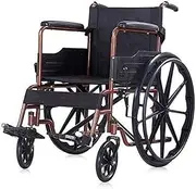 Lightweight Folding Wheelchair Medical Manual Self Propelled Wheelchair Multi-Function Sport Wheelchair Steel Transport Chair for Elderly Seniors and Disabled Users