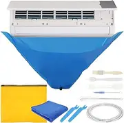10 Pcs Split Air Conditioner Cleaning Cover, Air Conditioning System Cleaning Tools, Mini Split Ac Cleaning Kit, Includes Waterproof AC Cleaning Cover, Brushes, Towel, Water Pipe, and Pry Tools
