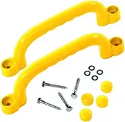 Generic 2 Pieces Playground Equipment, Playground Safety Handle, Swing Set, Attachments Climb Playhouse Grab Handle Bars for Park Backyard Tree House, Yellow