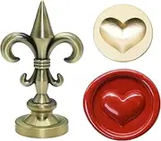 SWANGSA 3D Heart Wax Seal Stamp, Vintage Electroplated Bronze Flower Handle Sealing Stamp for Wedding Party Invitations Gift Idea Decoration