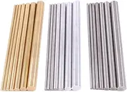 [Glarks] 21pcs 3 Sets of Metals Round Rod Lathe Bar Stock for DIY Craft Tool, Diameter 2mm - 8mm, Length 100mm, Metals Include Brass, Stainless Steel, Aluminum