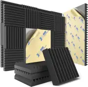 36 Pack Sound Proof Foam Panels for Wall with Self Adhesive, 2" X 12" X 12" High