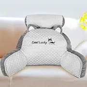 Reading Pillow for Adult Sit Up Bed Pillow Soft Reading Pillow Cushion with Arms Washable Detachable Pillowcase Breathable Backrest Reading Cushion Ergonomic Couch Reading Pillow for Reading Relaxing