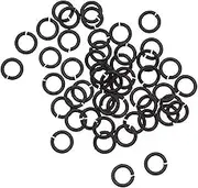 100pcs Black Strong No Fade 304 Stainless Steel Open Split Jump Rings Connector Loop Bulk (5mm x 0.8mm)