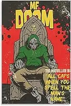 ZIENVE MF Doom Posters for Room Decor, Canvas Rapper Music Album Cover Wall Art Prints Home Decor, 30 x 45cm Unframed A