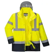 Portwest Mens Hi-Vis 4 In 1 Traffic Jacket (Yellow/Navy) - PW846