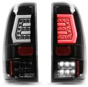 Winjet CTWJ-0703-GBC Gloss Black/Clear LED Taillights for Ford F150 F250 F350