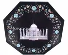 3'x3' Marble Dining Table Side Table Top Semi Precious Taj Mahal Hotel Decor