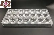 Candy Making Mold, Diamond Clear Polycarbonate Chocolate Mold Jelly Candy Making Mold 21-Piece Tray (Heart Candy Mold)