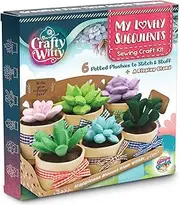 Felt Succulents Craft Kit. Make 6 Colorful Plushies & A Display Rack. Mini Garden DIY Sewing Project, Activity Set, Arts & Crafts Supplies. Teens & Adults Gift