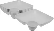 NAMOARLY Japanese Sushi and Chips Plate Set Dumpling Plate Plate Sauce Compartment Plate for Sushi Easy to Clean Multi-Function