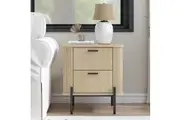 Fluted Bedside Table | 2 Drawer Dresser Modern Nightstand