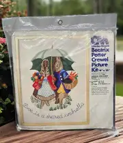 CM Columbia Minerva Beatrix Potter Crewel Kit Peter Rabbit Love Umbrella Sealed
