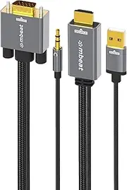 mbeat Tough Link 1.8m HDMI to VGA Cable with USB Power & 3.5mm Audio