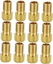 Generic 12Pcs Brass Valve Adapter for Bicycles Convert Effortless Tire Inflation Using Standard Pump Air Compressor for Bikes Scooters Bikes