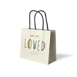 一套 5 個紙袋 SDSTATIONERY YOU ARE LOVED 18X15.5 用於禮品、化妝品、現代圖案、淺黃